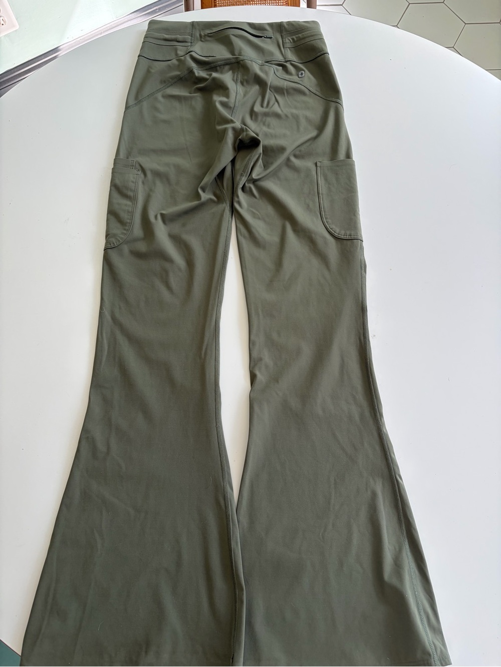 Figs Olive Green Women’s Scrub Top & Flare Pants Set - Picture 3 of 6
